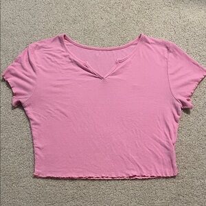 SHEIN pink ribbed crop top